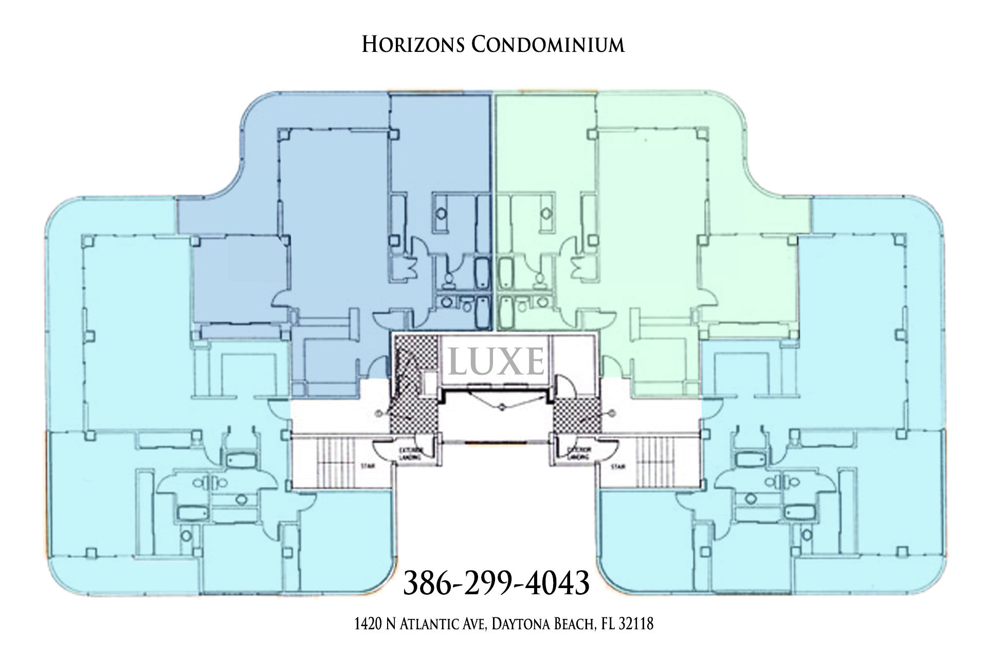 Horizons Condo Floor Plans | Daytona Beach Condos For Sale | 1420 N Atlantic Ave